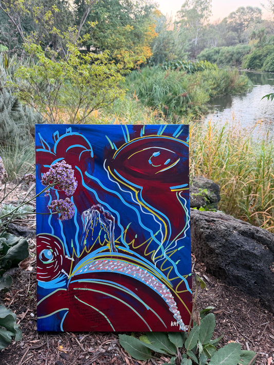 "in hues" print