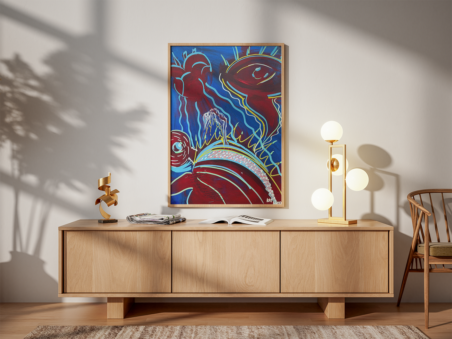"in hues" print