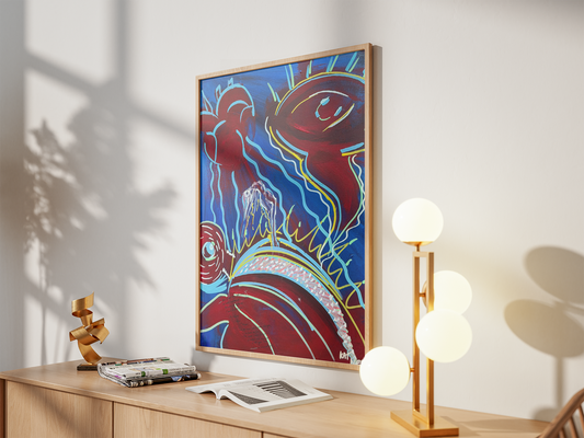 "in hues" print